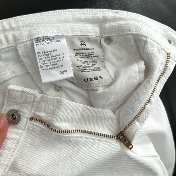 AG Prima Mid Rise Cigarette Skinny Jeans Women's White Size: 28 - Picture 7 of 11